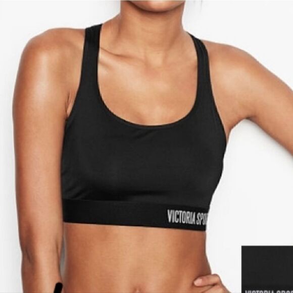 Victoria's Secret Other - Victoria's Secret Sport The Player Black Side Cut Out Racerback Sports Bra S
